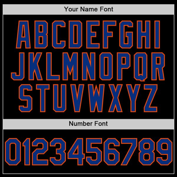 Custom Black Royal-Orange Line Authentic Baseball Jersey - Image 5
