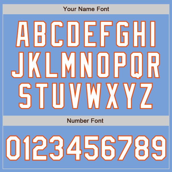 Custom Light Blue White-Orange Authentic Baseball Jersey - Image 5