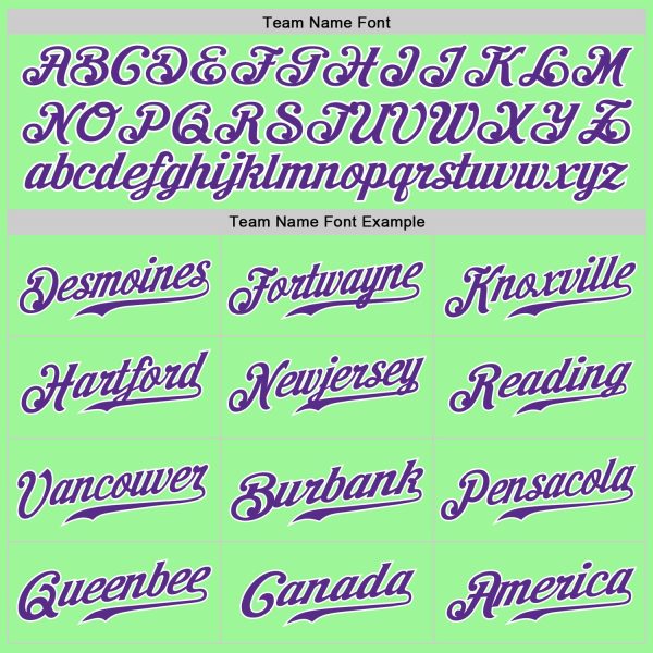 Custom Pea Green Purple-White Authentic Split Fashion Baseball Jersey - Image 5